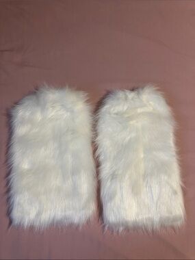 White Faux Fur Hand Warmers